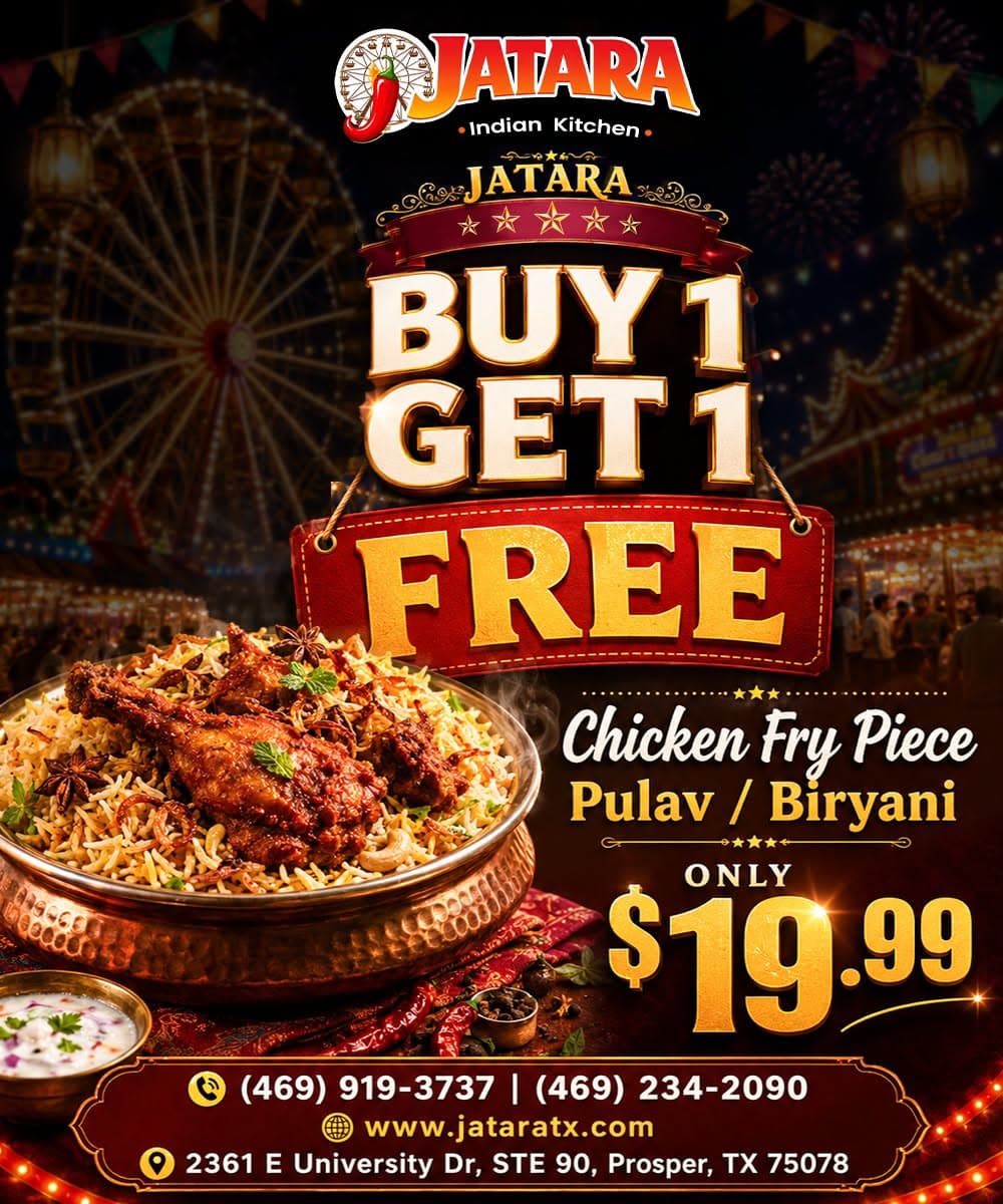 Buy 1 Get 1 Free Chicken Fry Piece Pulav or Biryani for $19.99