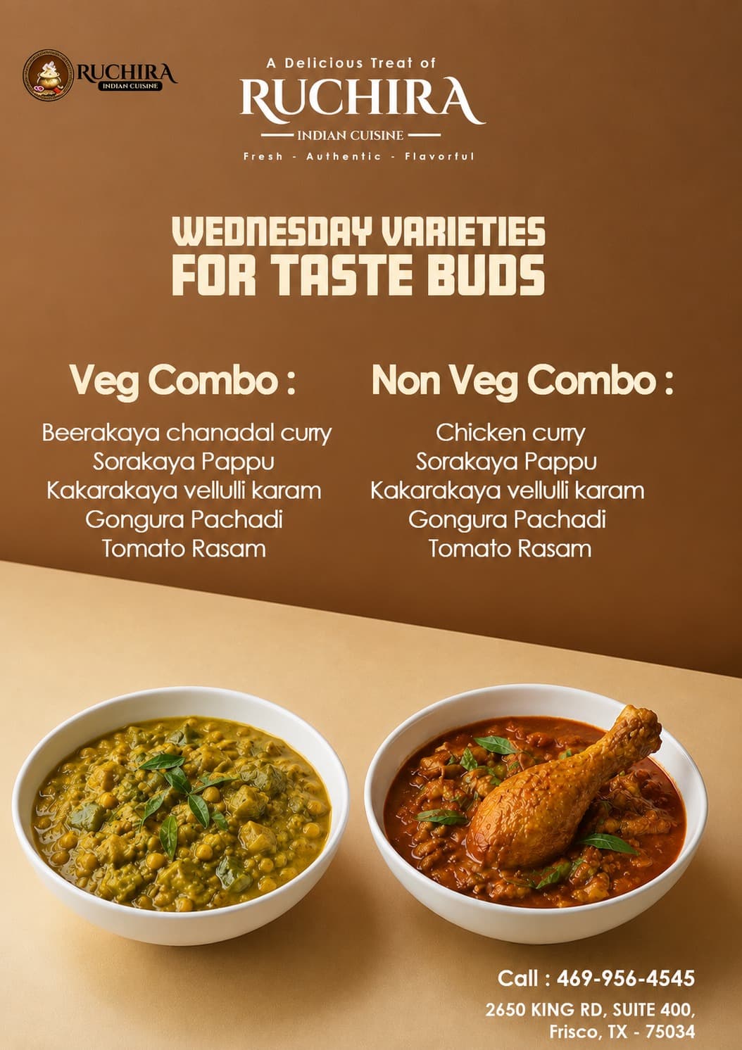 Wednesday Veg and Non Veg Combos featuring curated regional varieties.