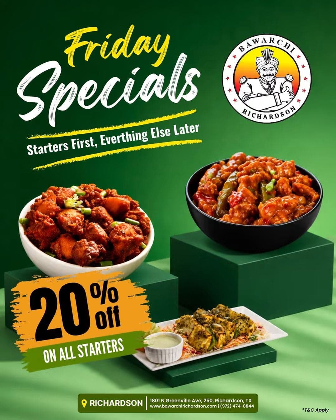 20% off on all starters