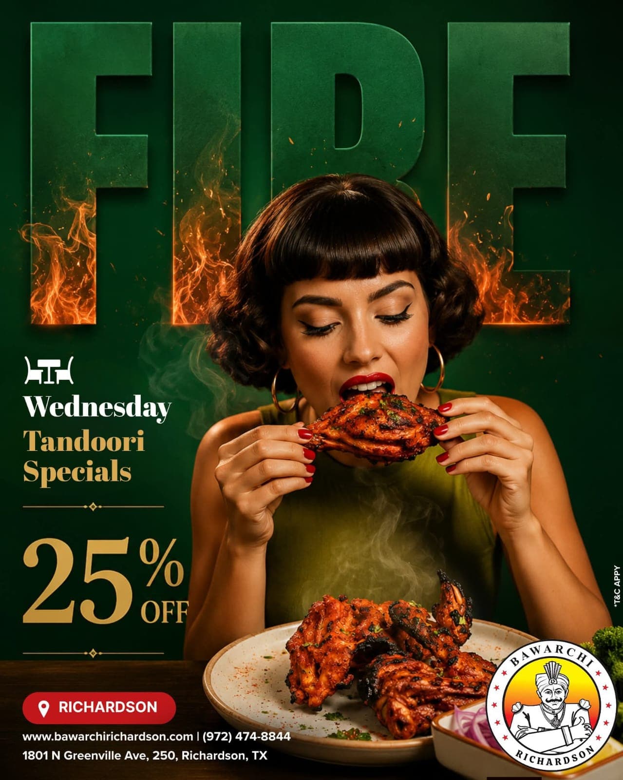 25% off Wednesday Tandoori Specials