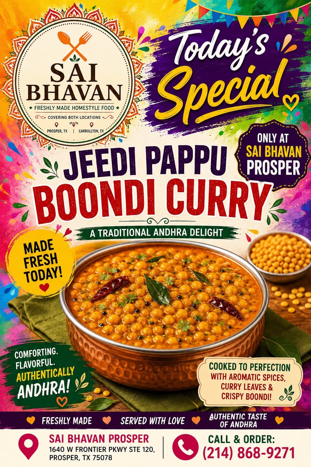 Today's Special: Jeedi Pappu Boondi Curry (A Traditional Andhra Delight)