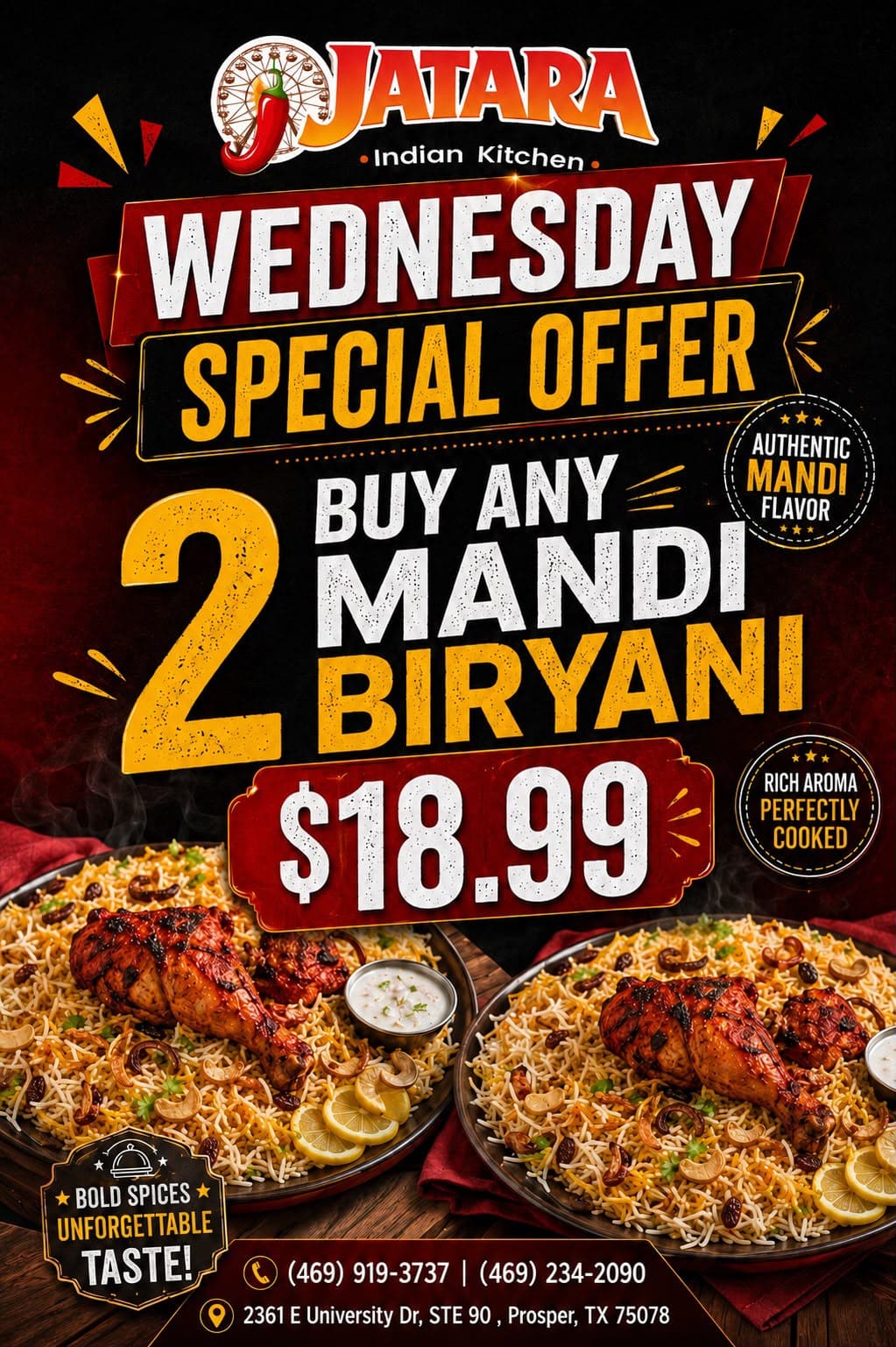 Buy any 2 Mandi Biryani for $18.99