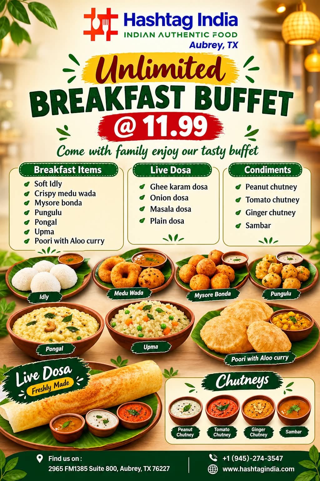 Unlimited Breakfast Buffet for $11.99