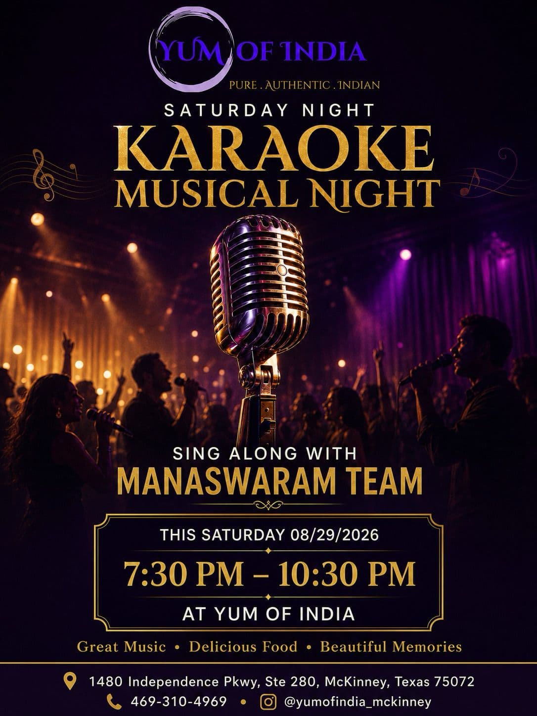 Saturday Night Karaoke Musical Night with Manaswaram Team